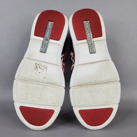 Michael Kors Womens Athletic Shoes Sneaker Woven Lace Up Black Red Size 6.5M - Picture 10 of 13